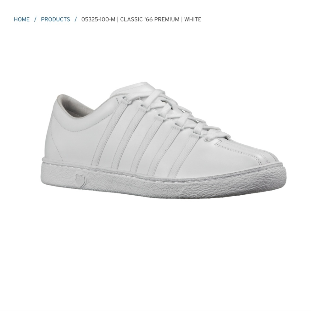 NEW K-Swiss White Classic '66 Leather Sneakers